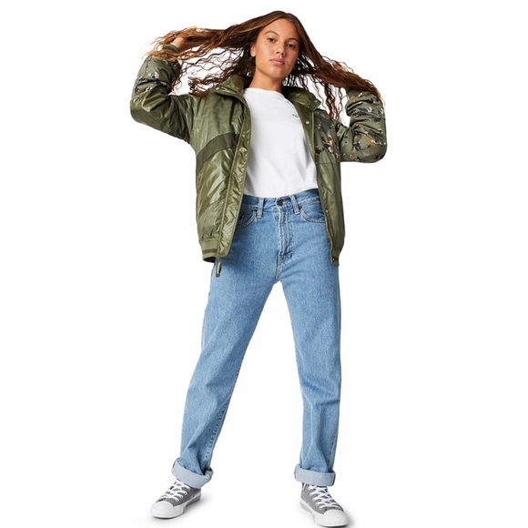 Converse VLTG Mixed Print Green Camo Zip-Up Jacket - Picture 10 of 16